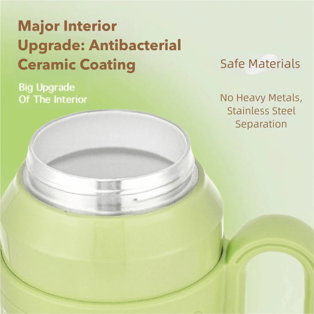 لطيف 600/900 مللي كوب حراري سعة كبيرة كوب معزول مانع للتسرب مع مقبض بطانة السيراميك كوب مكنسة كهربائية مكتب المنزل