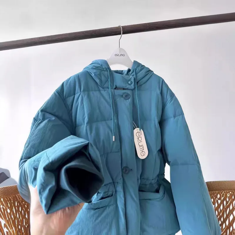 ERUME Dongda Gate 2023 Nieuwe Faion Thiened Winter Ganzendons Jaet Damesjas Capuchon Taille-Knipperende Ritssluiting Katoen
