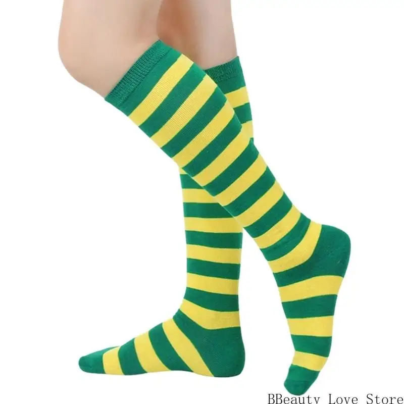 

Women Stripe Knee Highs Socks Girls Funny Novelty Athletic Socks Colorful Stripe Stockings Tube Socks Cosplay Costumes