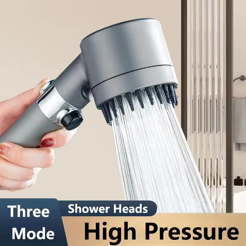 

High Pressure Shower Head 3 Modes Adjustable Massage Spray with Massage Brush Filter Rainfall Shower Faucet Bathroom Accessories