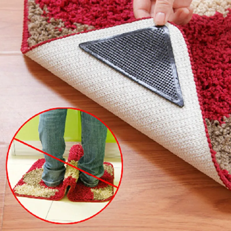 

Y140 Rug Carpet 4 pcs/set Mat Grippers Non Slip Anti-skid Reusable Washable Grip For Home Bath Living Room carpet Accessory