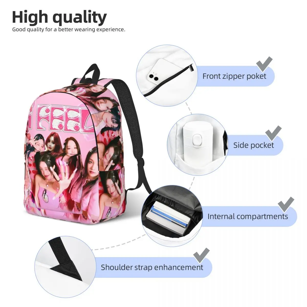 (G) I-DLE mit soojin klassischen rucksack sport student arbeit mädchen gruppe k-pop daypack für männer frauen laptop leinwand taschen