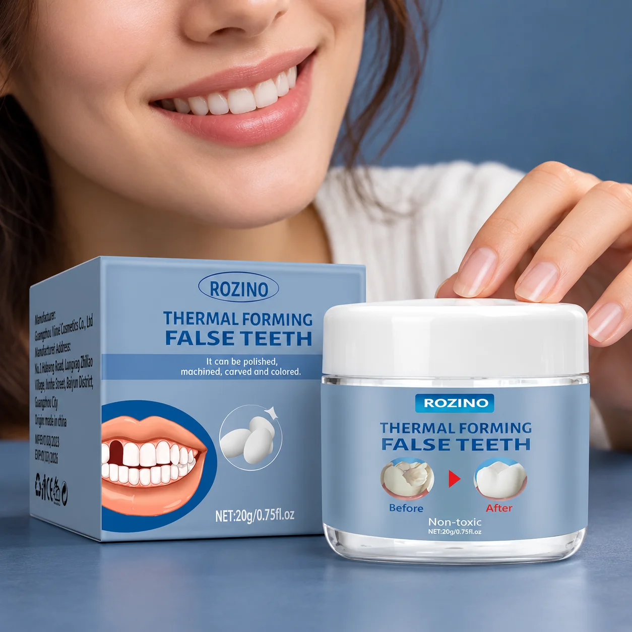 Thermal Forming Dental Beads 20g Temporary Tooth Filling Material In White Solid Granules For Tooth Shaping And Halloween Makeup