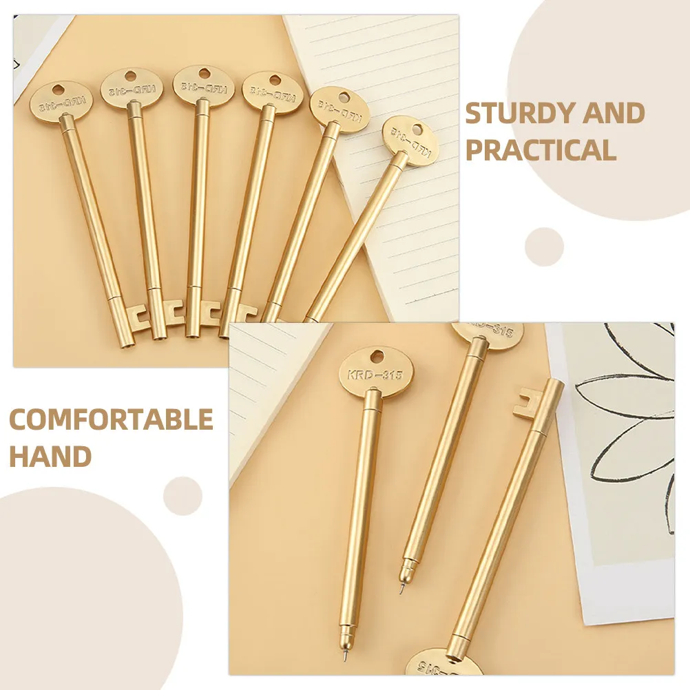 

12Pcs Key Shaped Gel Pen Portable Writing Pens for Office Home Students Smooth Ink Signature Pens Gel Pen Students Supplies