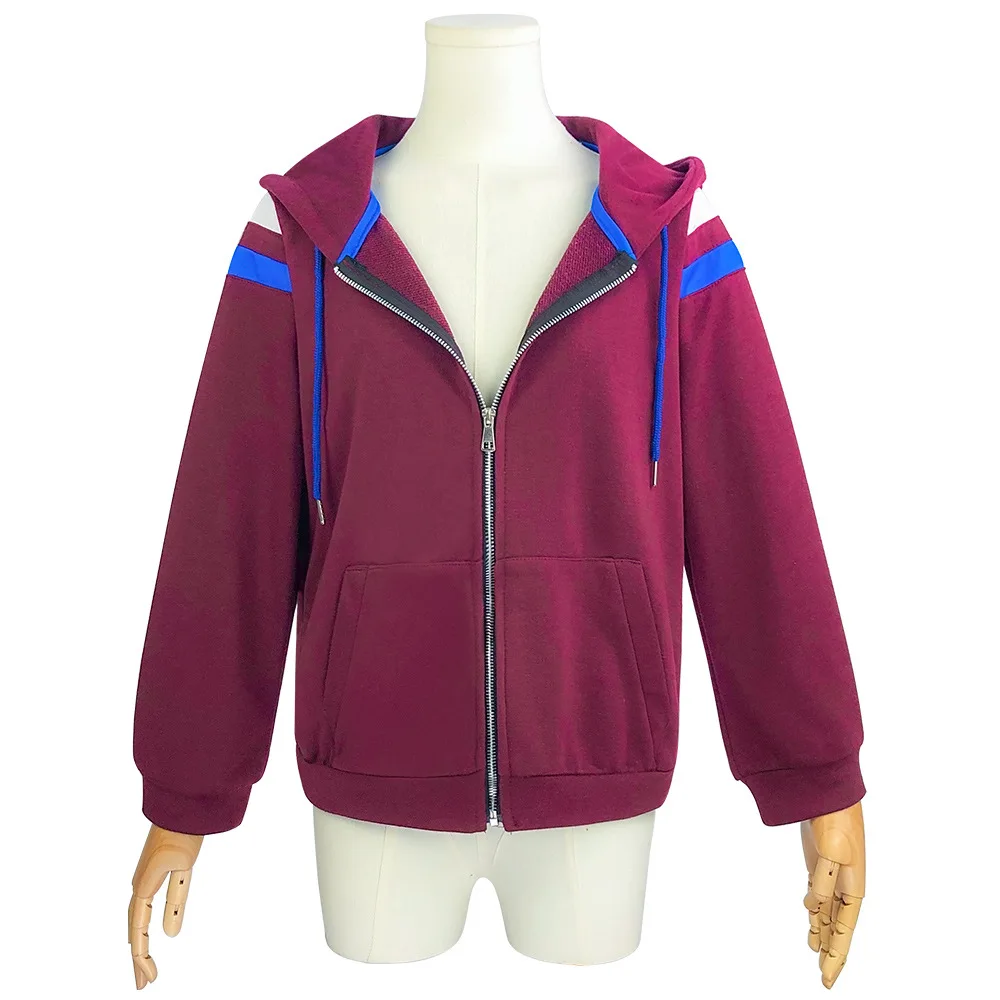 Wanda Vision Scarlet Witch Wanda Maximoff Felpa con cappuccio Supereroe Supergirl Costume Cosplay Donna Zip Up Cappotto Halloween