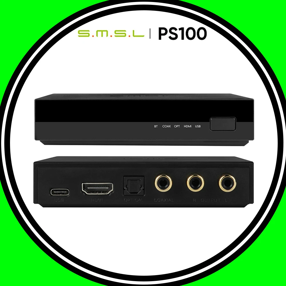 

SMSL PS100 Multifunctional Audio Converter HDMI ARC ES9023 DAC Chip Audio Converter High Peformance Power For Home Car Music