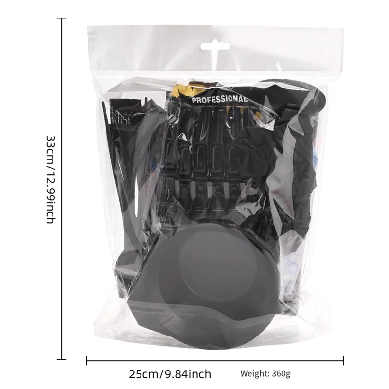 ABKR-16 조각 머리 염색 컬러링 키트-머리 염색 그릇, 머리 교반기, 염색 브러시, 귀 덮개, 머리핀, 머리 염색 케이프