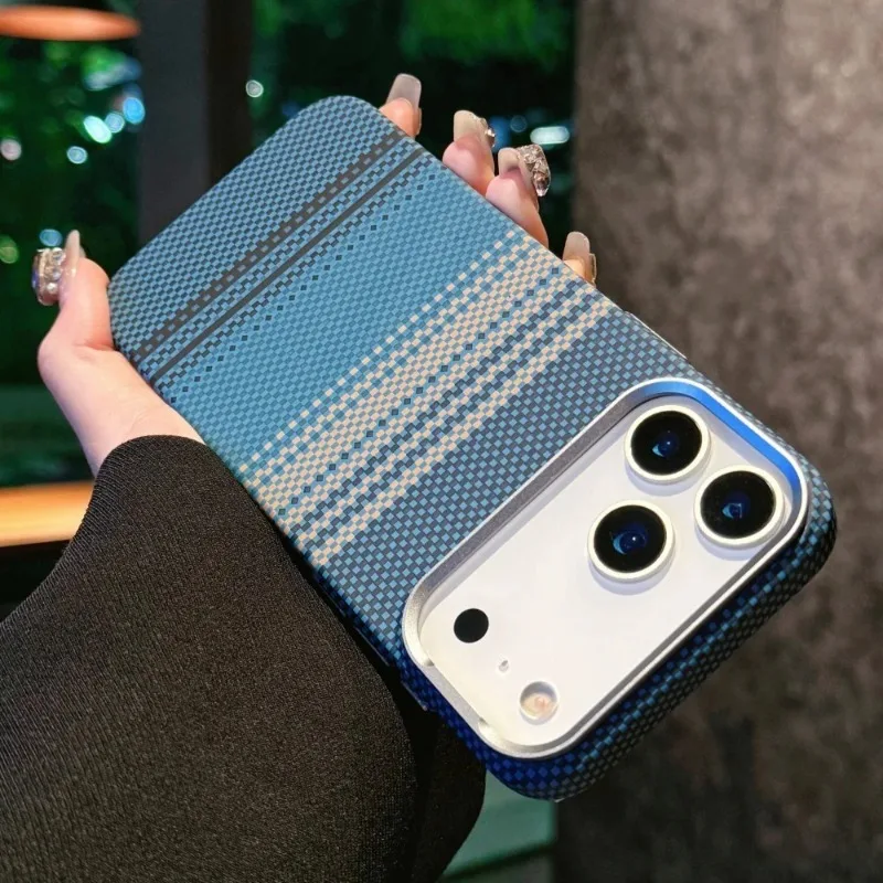 Case For iPhone 18 17 16 Pro Max iPhone Air Luxury Carbon Fiber Texture Hard PC Anti-drop Protection Cover For iPhone 18 Pro Max