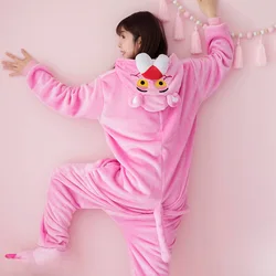 Pijamas de una pieza para adultos, ropa de dormir cálida de franela, mono de Cosplay de animales, disfraz para mujeres, niñas y adolescentes, rosa y dulce