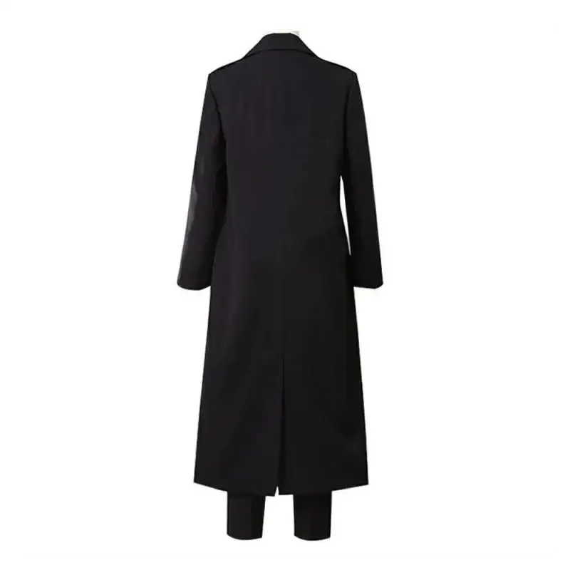 Anime Makima Uniform Cosplay Costume Suit Trench Coat Shirt Tie Pants Wig Halloween Easter Outfit view 4