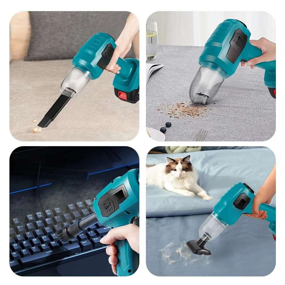 Aspirador de pó elétrico portátil sem fio 500W, ferramenta de limpeza recarregável, casa sem fio para carpetr