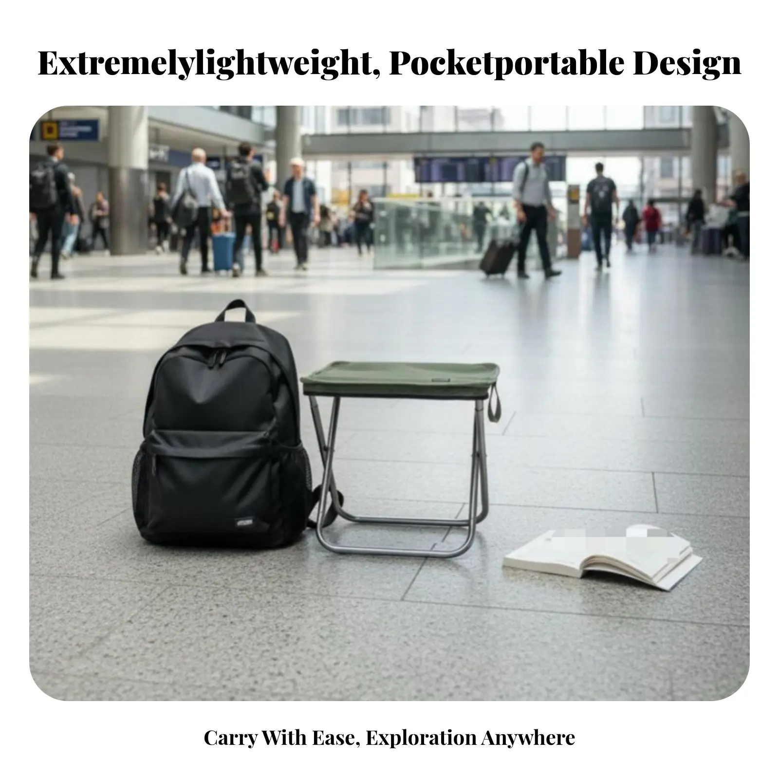 

Миниатюрный складной походный стул: портативное сиденье, экономия места, быстрая установка для туристов, походчиков, рыбаков, любителей пеших прогулок