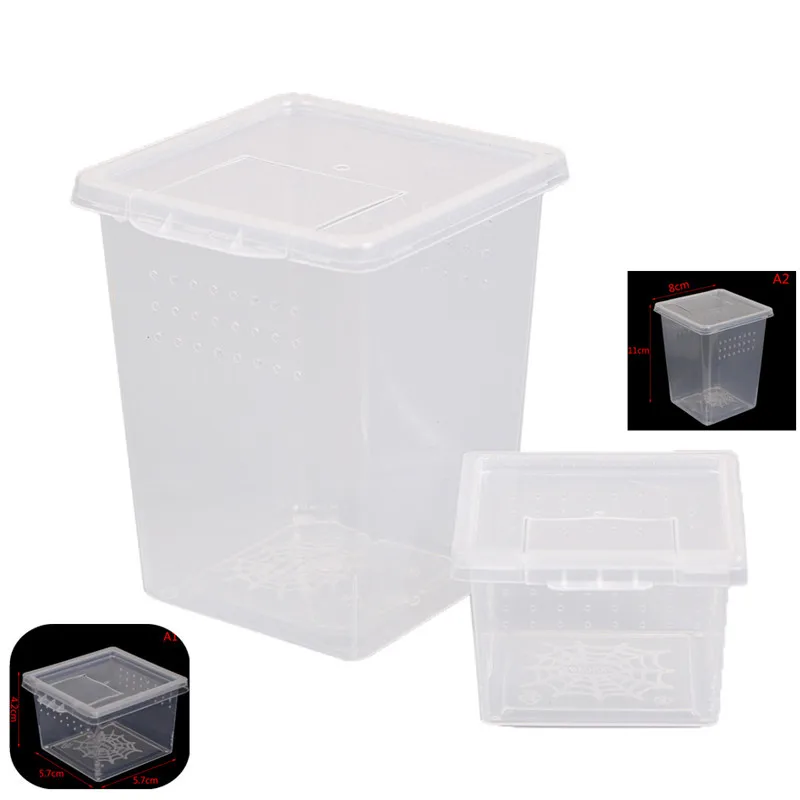 

1Pcs Plastic Feeding Acrylic Box Insect Spider Habitat Feeding Box Case Scare Toy Box Container Tank Transport Hatching Tank