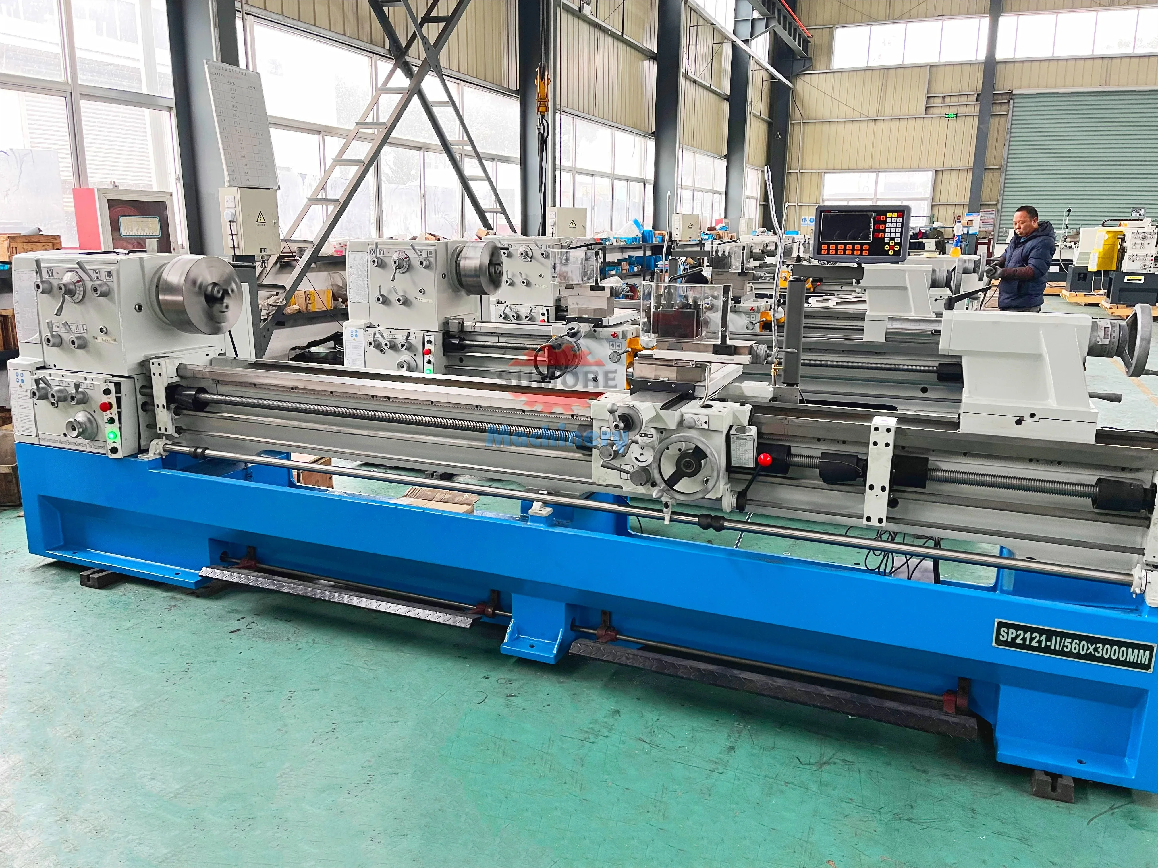 Manual Lathe High Precision Universal Bench Horizontal Desktop Metal Turning Lathe Machine 2000mm SP2121 C6251 C6256