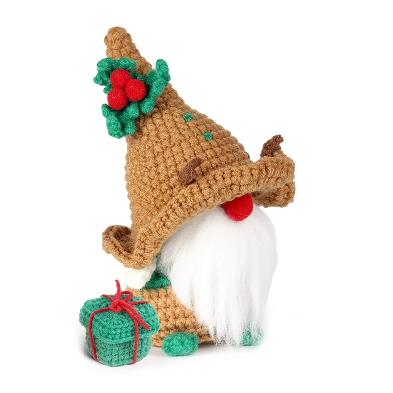 Crochet Kit DIY Christmas Crochet Kit With Knitting Yarn Needles Plush Doll Easy-A22G