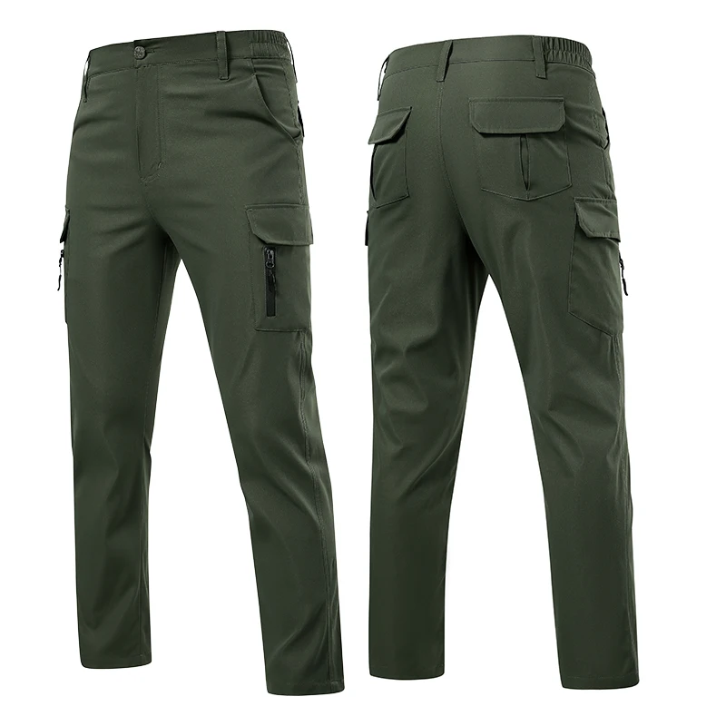 Men's Waterproof Windproof Tactical Cargo Pants Multi Pocket Outdoor Hiking Fishing Hunting Work Trousers Autumn Streetwear Men