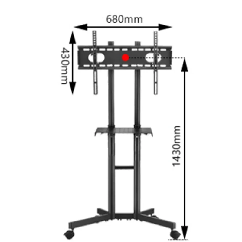 

Upgrade TV Bracket Floor-to-ceiling Mobile All-in-one Universal Display Rack Cart 65 Universteel Freely Movable Swivel Wheel Wit