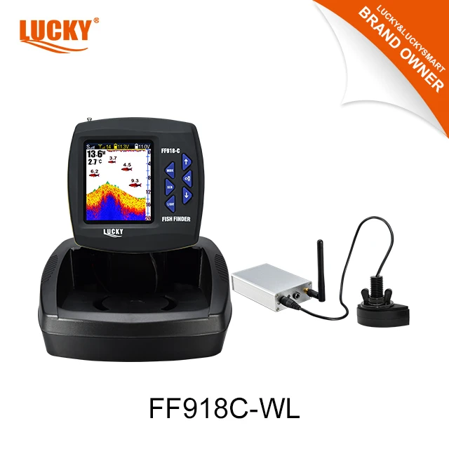 Lucky Bait Boat Fishing Sonar FF918C-WL 3.5inch Colored Dot-Matrix Display With Wireless Long-distance