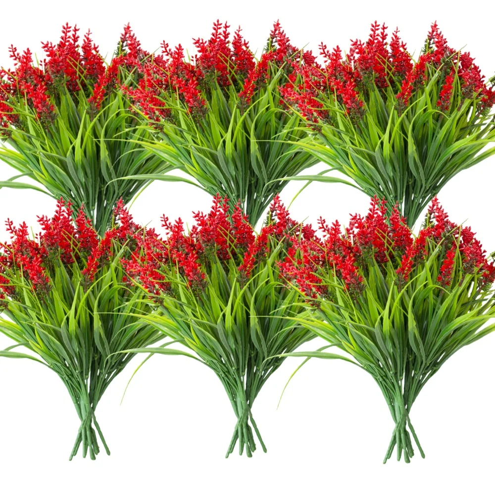 5/8/12pcsArtificial Plants-UV-Resistant Faux Monkey Grass Plastic Flower Shrubs - Home and outdoor courtyard wedding party decor