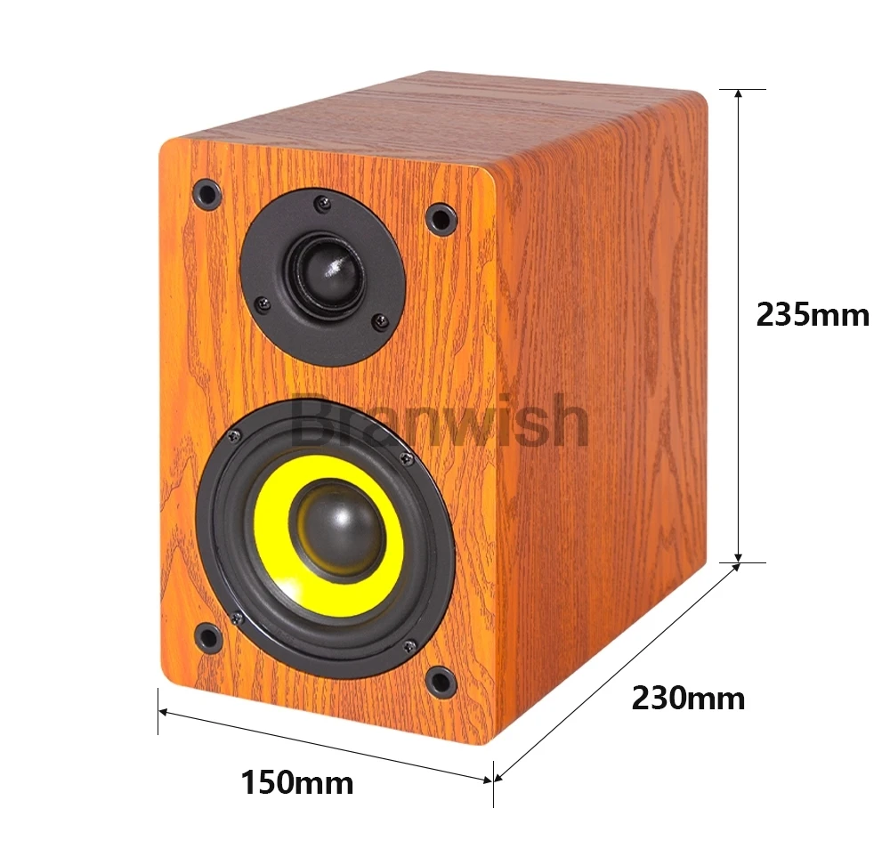 120W Passive Speaker 4 Inch Bookshelf Speakers 6ohm HIFI Audio Surround 2-Way Sound System Loudspeaker For Home Theater Desktop