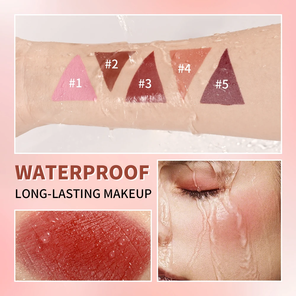 Lakerain Stain Matte Cream Blush Long Lasting Natural Makeup Effect Silky Texture Blusher Waterproof High Pigment Face Cosmetics