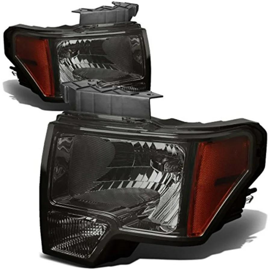 

HL-OH-F1509-SM-AM Smoke Lens Amber Headlights Replacement Compatible with 09-14 F-150