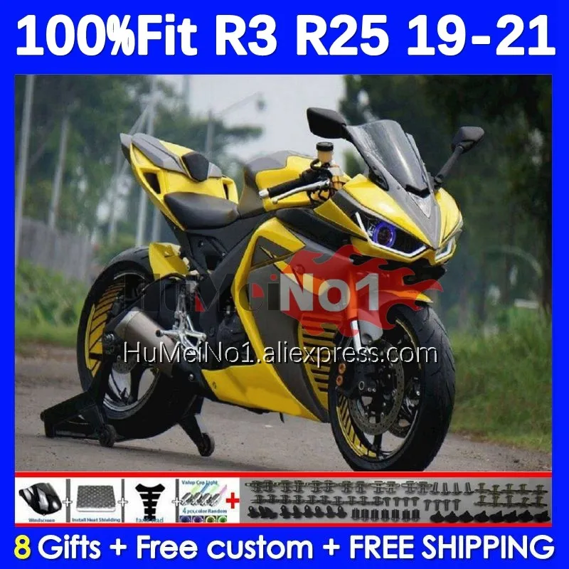 Injection For YAMAHA YZF-R3 YZFR25 YZF-R25 R 3 25 374No.15 YZFR3 Light yellow YZF R3 R25 19 20 21 22 2019 2020 2021 2022 Fairing