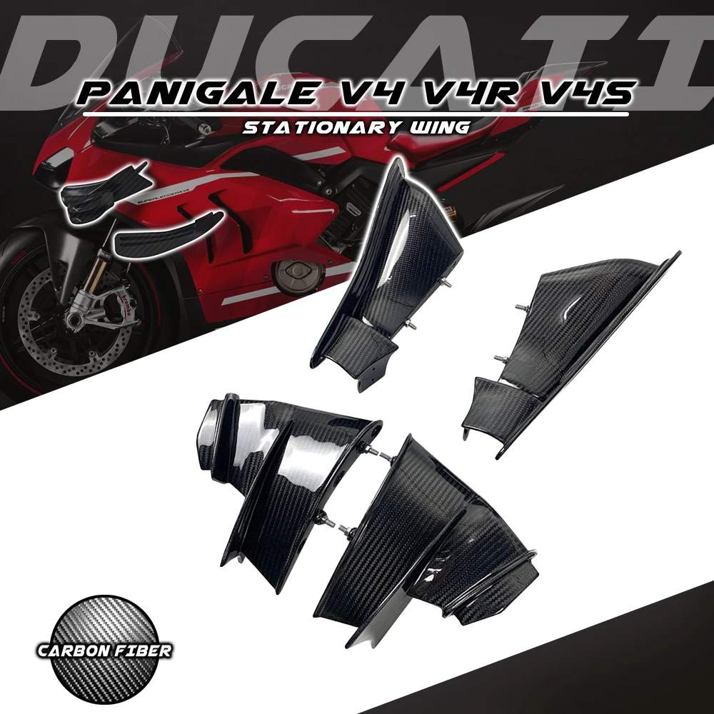 

For Ducati Panigale V4/ V4S/ V4R 2018-2022 100% Carbon Fiber Stationary Wing Motorcycle Modified Spare Parts Accessories