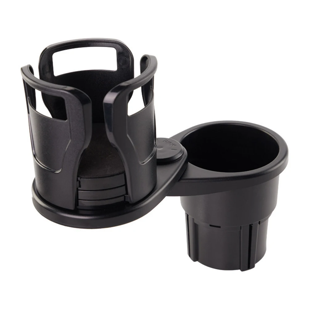

Black Telescopic Rotary Car Drink Holder Durable ABS Practical Car Cup Holder Water Bottle Stand Space Organizer
