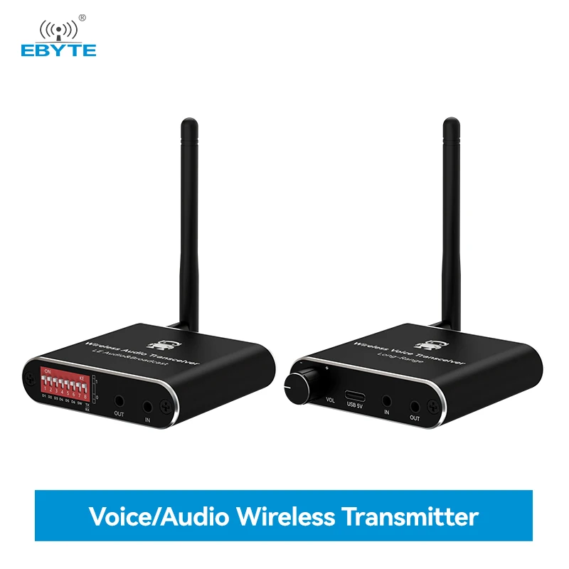 Voice Broadcast 2 km Range Wireless Transceiver Audio Transmission Module EBYTE EWD200-2G4A08(AUX) EWD201-470A20(AUX) 1 to Many