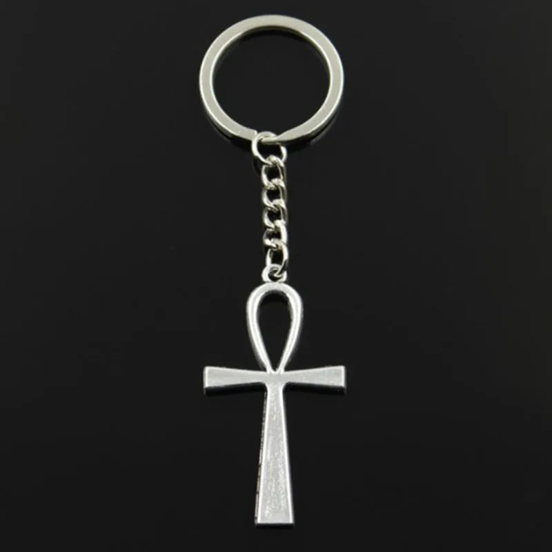 1 Piece 52x28mm Ankh Cross Pendant Key Chain Ancient Egypt Fashion Jewelry Accessories