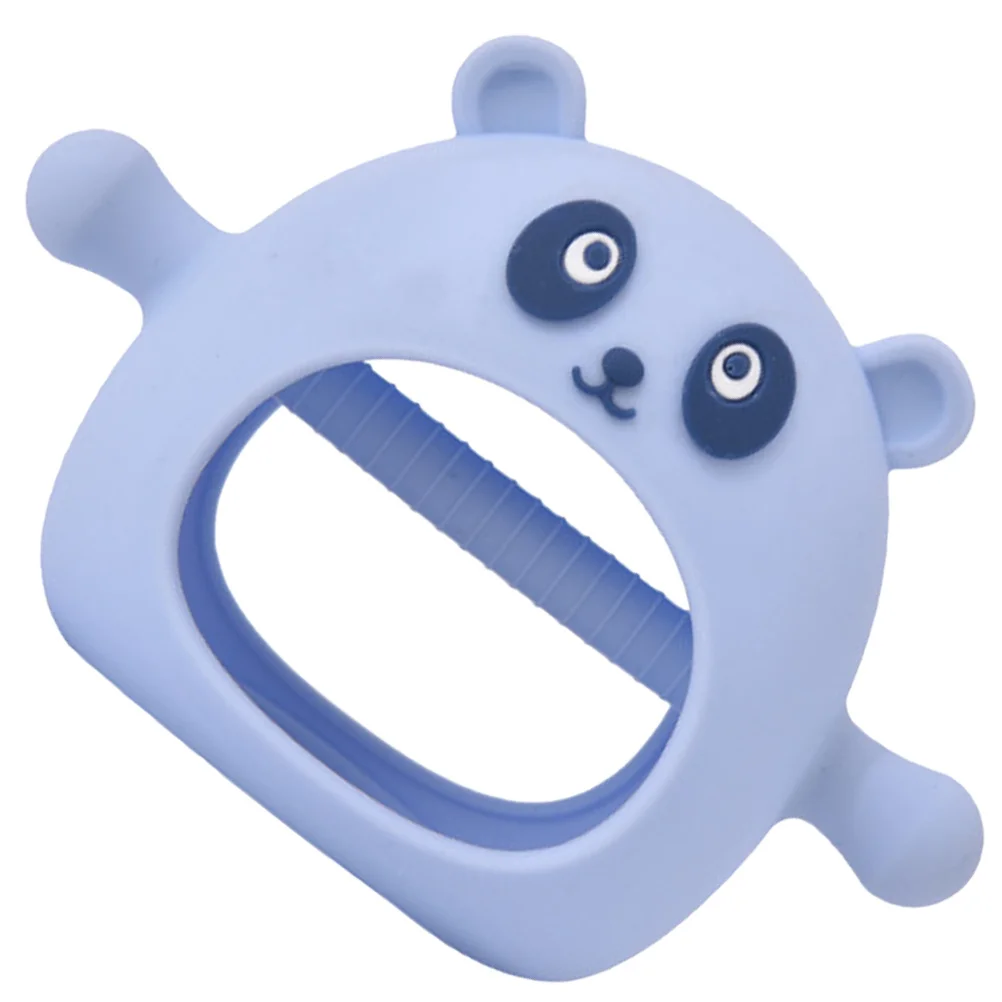 Teether Silikon Bayi Kartun Sarung Tangan Gigitan Bayi Penenang Kunyah Menenangkan Gusi Mendorong Perkembangan Rahang Teether Bayi