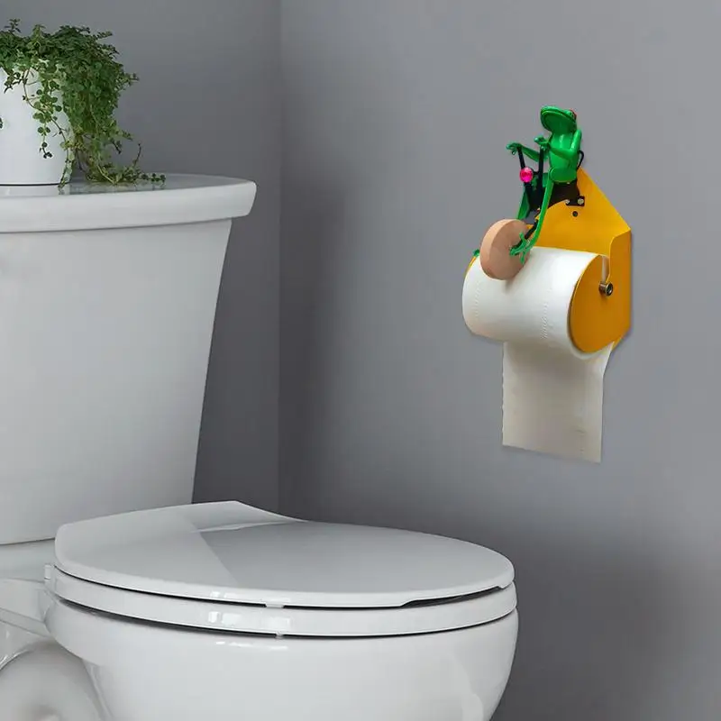 Toilet Tissue Holder Frog Tissue Paper Roll Holder Reusable Paper Towel Storage Rack Toilet Roll Organizer For Bathroom Kitchen