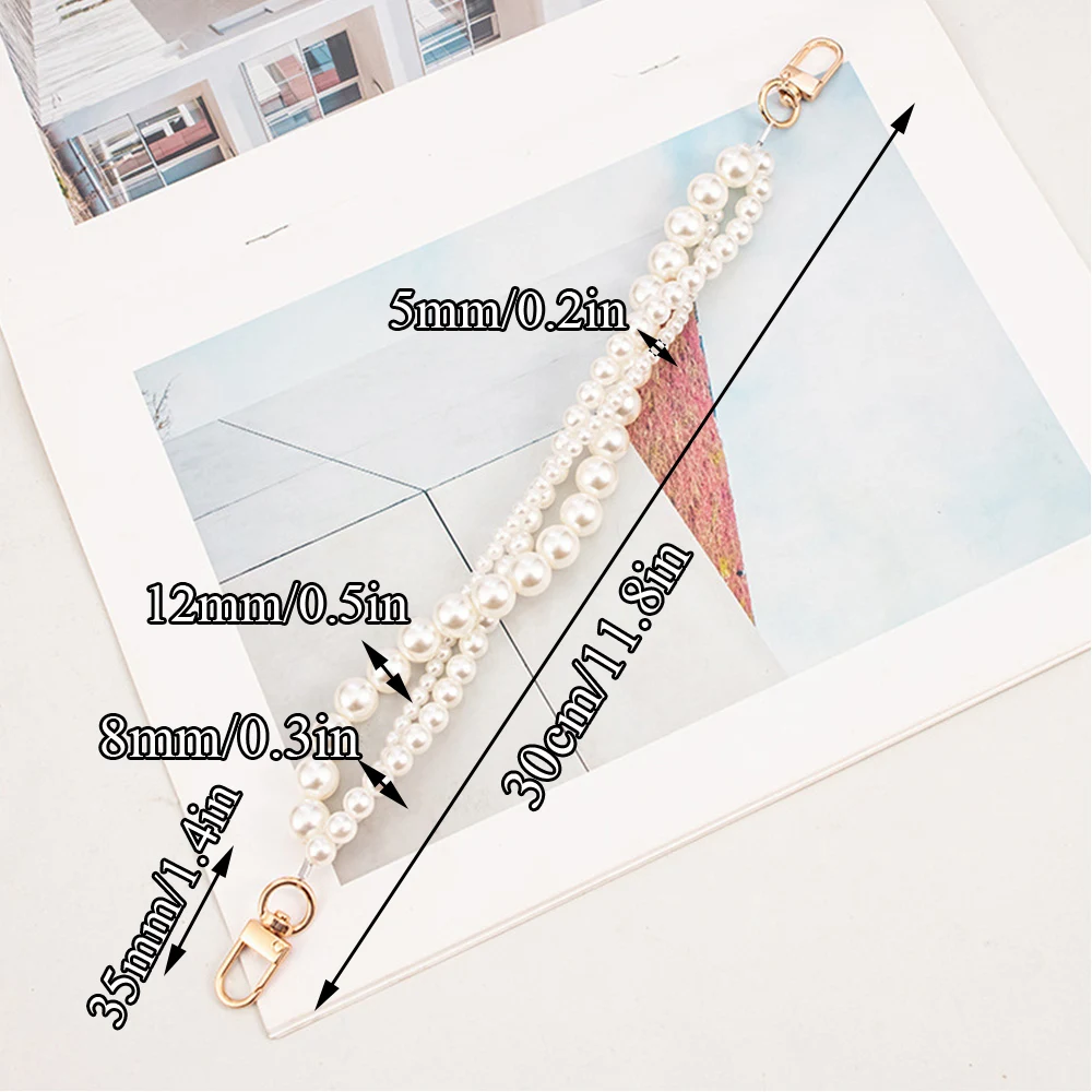 30CM Long Imitation Pearl Bag Chain High Quality Decoration Accessories DIY Mobile Phone Case Chain Fashion Bag Straps For Woman