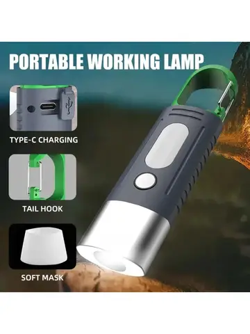 Mini High Power LED Flashlight Camping Light with 3 LEDs And Side Lights Telescopic Zoom Waterproof Lampshade