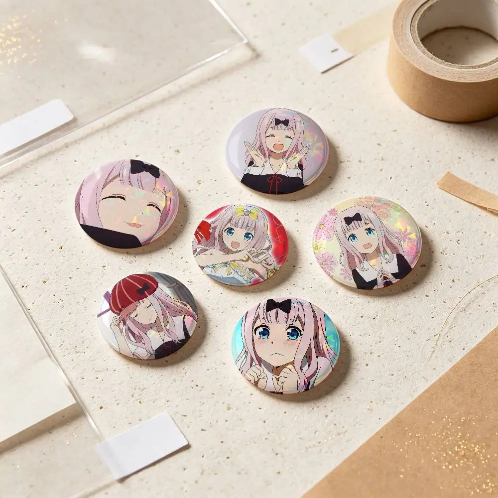 Chika Fujiwara Anime Figure Badges 25 32 44 58 75 Mm Round Cosplay Pin Bag Decor Fans Collect Friends Gifts Brooch Souvenir