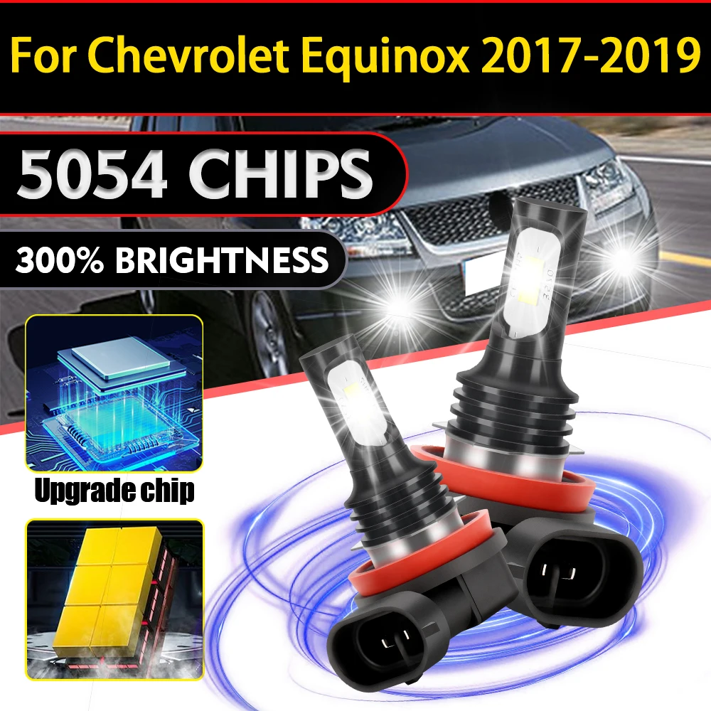 

2Pcs High Power H8 H9 H11 LED Front Fog Lamps 6000K Fog Lights 100W Plug and Play 20000LM For Chevrolet Equinox 2017 2018 2019