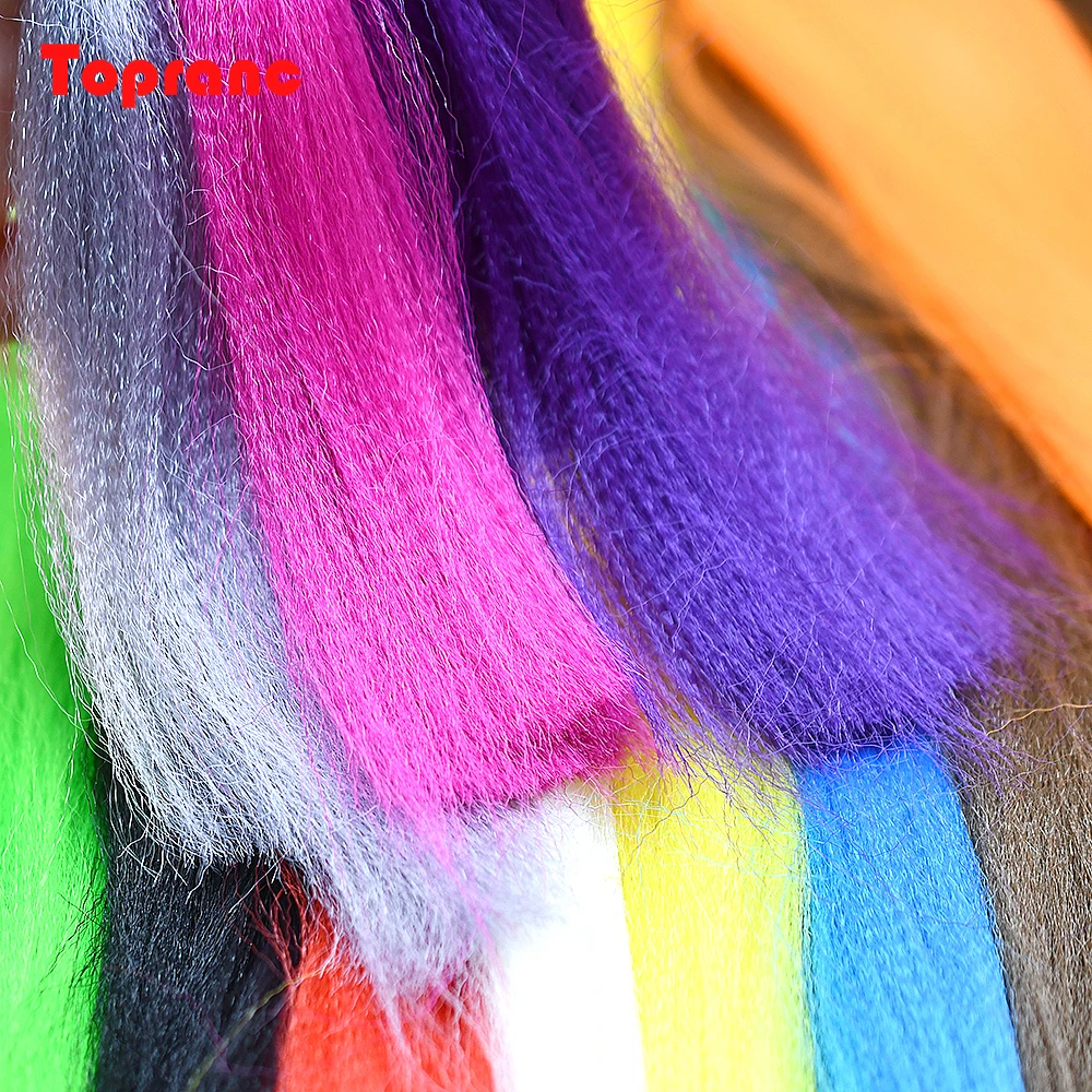 Topranc 12 Packungen Weiche Synthetische Haarfaser für Salzwasserfliegen Streamer Minnow Hecht Angelköder Jigging Hakenbindematerial