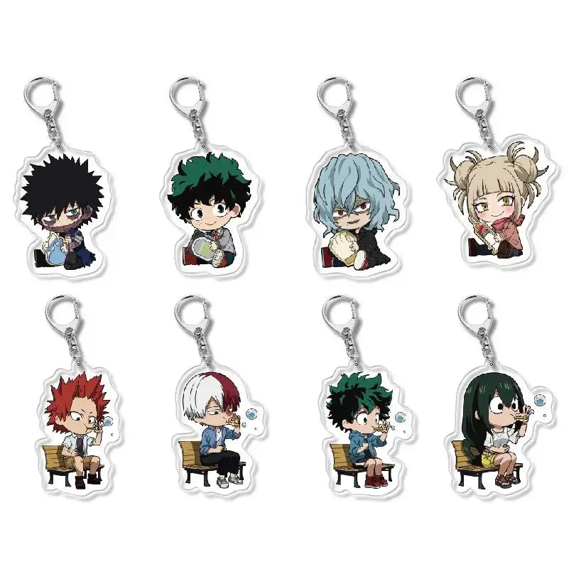 Acrylic Key Chains Midoriya Izuku Todoroki Shoto Anime Peripherals Fashion Jewelry Pendant Cosplay  Props for Students