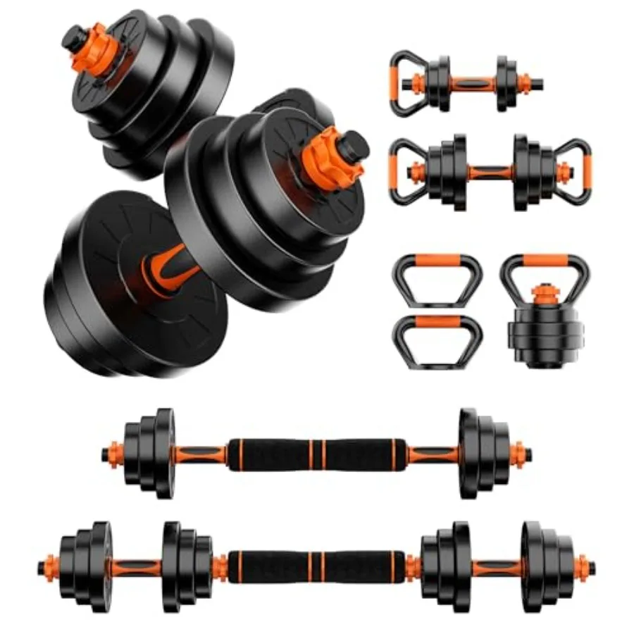 Adjustable Dumbbell Set 20LBS/50LBS/70LBS/90LBS Free Weights Dumbbells 4 in 1 Weight Set Steel Black Home Gym Fitness Workout E