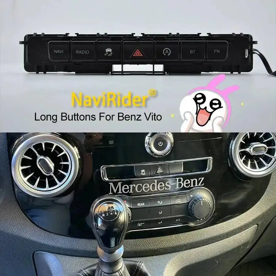 Car OEM Style Panel Emergency Light Console Button To Control Android Screen For Mercedes Benz Vito W447 3 Mixto 114 2014-2020
