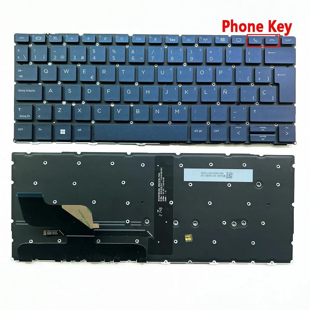 Teclado retroiluminado espanhol g2 para hp elite libélula g1 g2 max 13.3 sn9181bl SG-99100-2EA L57278-071 6037b 0155426   L74116-071