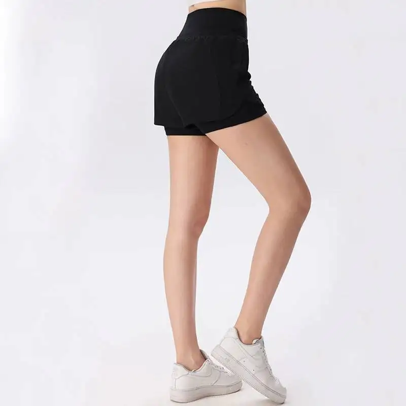 

Summer Outdoor Running Women High Waist Yoga Breathable Quick Dry Fiess Shorts Female Workout Clothes Sportswear