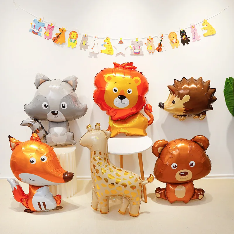 Birthday Decorative Balloons Cartoon Animal Theme Party Arrangement Photographing Long Neck Giraffe Elephant Children's Day