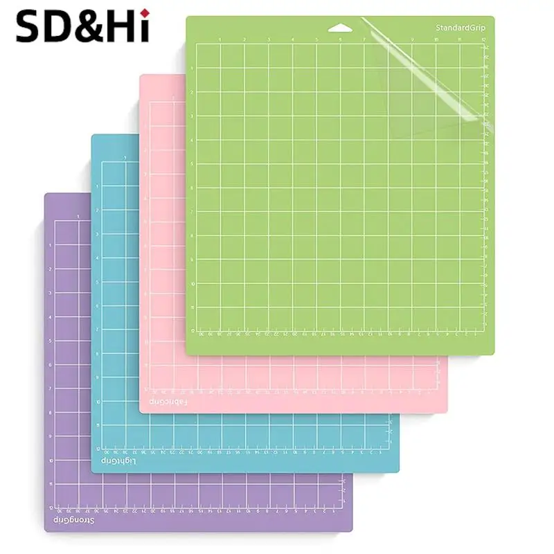 Mixed Color Engraving Machine Base Plate, Tapete de corte para Cricut, Cameo 4, Esteiras de PVC adesivas, 1Pc