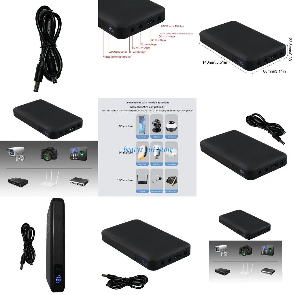 

C7AB Uninterruptible Power Supply 5V 6V 9V 12V UPS Battery Backup Router Optical