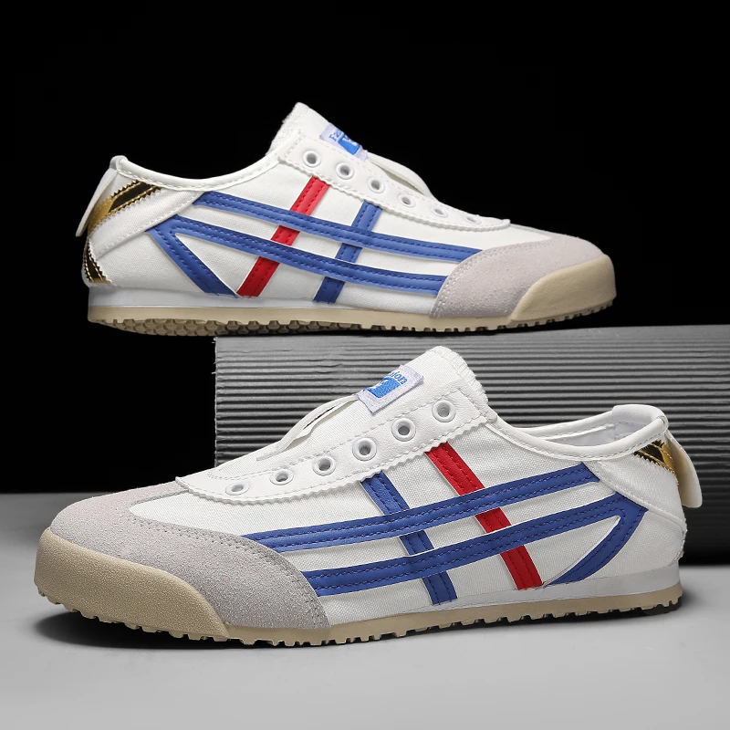 Classic Canvas Men Casual Sport Shoes Fashion Male Breathable Walking Sneakers Lightweight Slip on Men Tennis Shoes Couple Flats