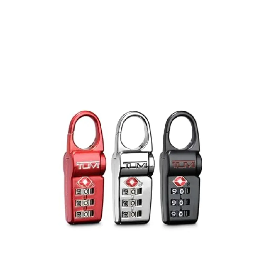 - TSA Lock Box - Combination Lock for Lage and Backpack - TSA-Appd Locks - Travel Security Accories - Set of 3 - Black/Sier/Red
