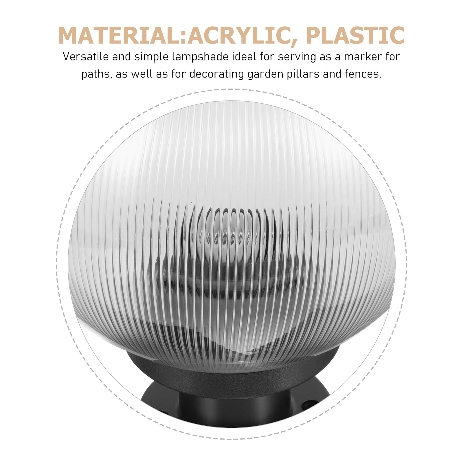 

1Set Acrylic Globe Lampshade Post Light Cover Fade Resistant Long Lasting Patio Yard Decoration Energy Efficient
