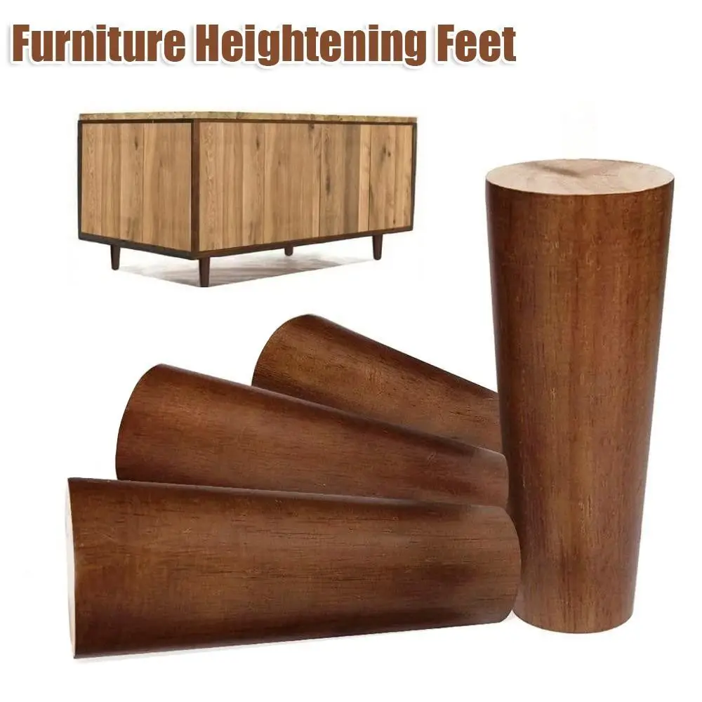8/10/12/15/20cm Fashion Solid Wood Furniture Legs with Iron Sheet Conical Chair Replacement Feet Universal Sofa Legs